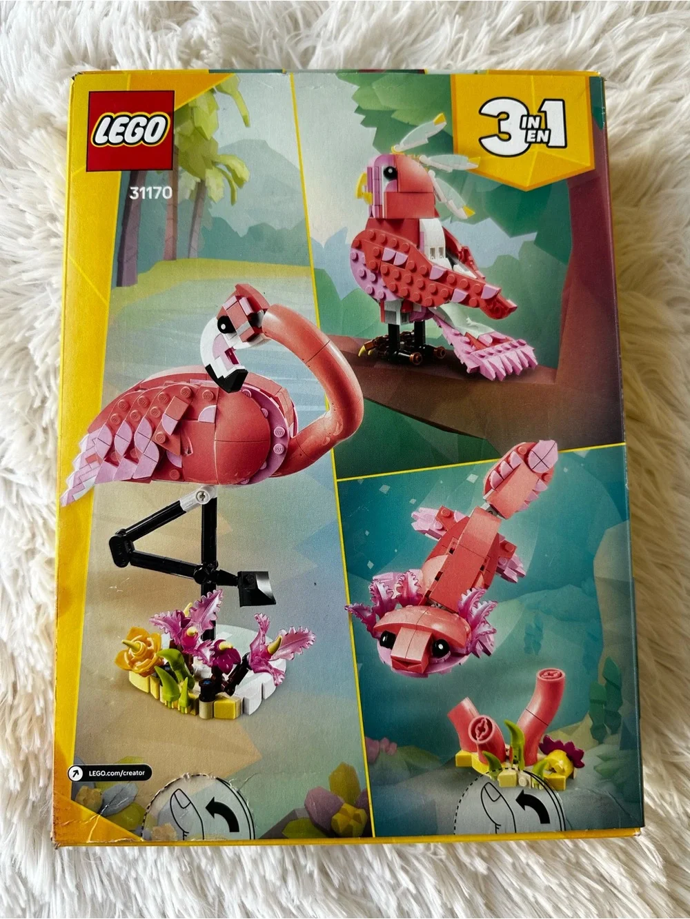 Lego Creator 3-in-1 Pink Flamingo 31170 Building Set 288 Pieces Complete New
